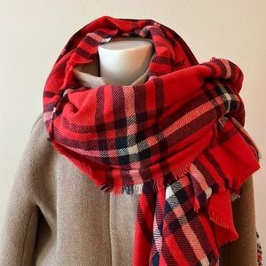Ann Taylor plaid blanket scarf, never worn.